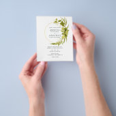 Beer Willow Greenery en Gold Geometric Wedding Flyer (Hand)