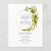 Beer Willow Greenery en Gold Geometric Wedding Flyer (Voorkant)