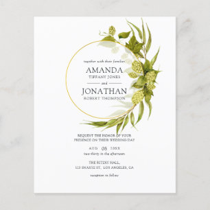 Beer Willow Greenery en Gold Geometric Wedding Flyer