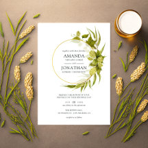 Beer Willow Greenery en Gold Geometric Wedding