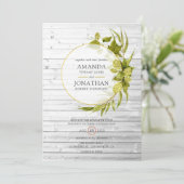Beer Willow Greenery en Gold Geometric Wedding Kaart (Staand voorkant)