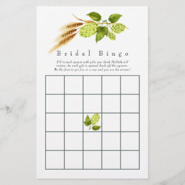 Beer Willow Greenery Gold Geometric Bridal Bingo