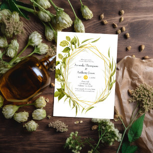 Beer Willow Greenery Gold Geometric Couples Shower Kaart