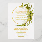 Beer Willow Greenery Gold Geometric Wedding Folie Uitnodiging (Voorkant)