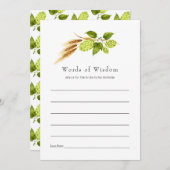 Beer Willow Greenery Gold Vrijgezellenfeest Advieskaart (Voorkant / Achterkant)