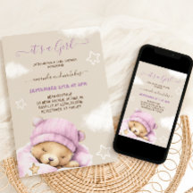 Beer Winter Baby Meisje Shower
