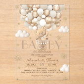 Beer Winter Baby shower Acryl Uitnodigingen (Voorkant)