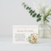 Beer Winter Baby shower Boeken voor Baby Insert Informatiekaartje (Staand voorkant)