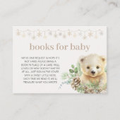 Beer Winter Baby shower Boeken voor Baby Insert Informatiekaartje (Voorkant)