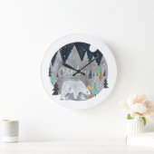 Beer winter bergen maan grote klok (Huis)