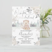 Beer Winter Onederland Snowflake Floral Birthday Kaart (Staand voorkant)