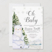 Beer Winter Sneeuwvlokken Kerst Baby shower Kaart (Voorkant)