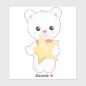 Beer, wit Beer, Teddy Bear, Baby, Star Sticker (Vel)