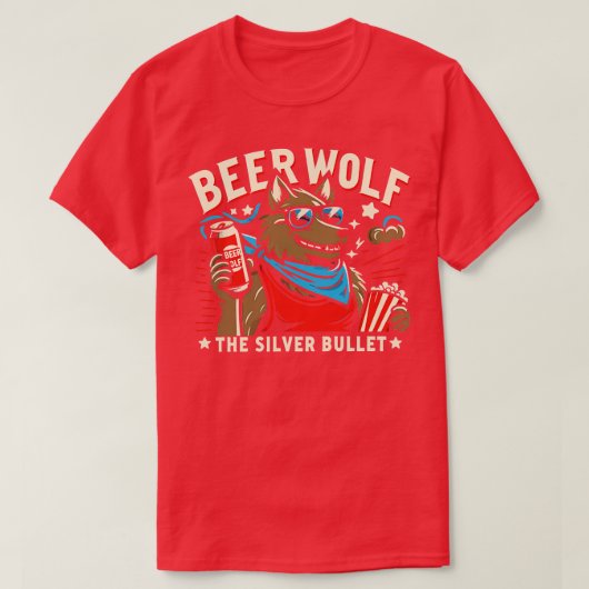 Beer Wolf 80s Beer Lover 1 T-shirt (Design voorkant)
