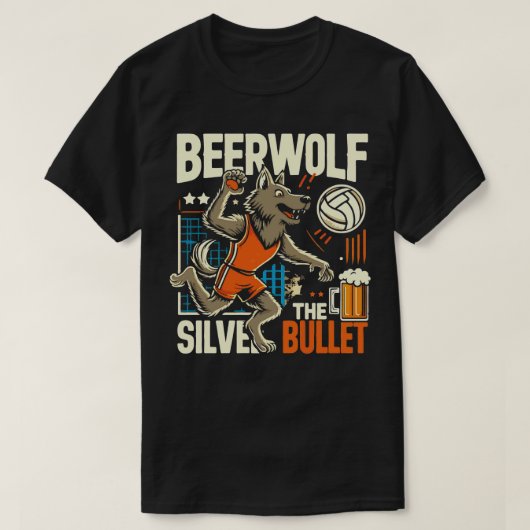 Beer Wolf 80s  bierliefhebber T-shirt (Design voorkant)