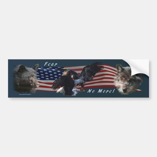 Beer, Wolf, Eagle, US Flag Patriot Bumpersticker (Voorkant)