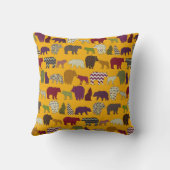 beer wolf geo gele kussen (Achterkant)