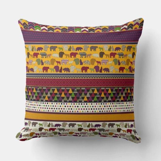 beer wolf geo stripe kussen (Voorkant)