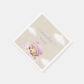 Beer wolken baby meisje douche servet (Hoek)