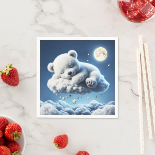 Beer Wolken Slaapmaan Dierendroom Servet (Insitu)