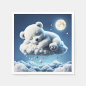 Beer Wolken Slaapmaan Dierendroom Servet (Voorkant)