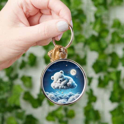 Beer Wolken Slaapmaan Dierendroom Sleutelhanger (Hand)