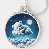 Beer Wolken Slaapmaan Dierendroom Sleutelhanger (Voorkant)