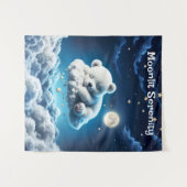 Beer Wolken Slaapmaan Dierendroom Wandkleed (Voorkant (horizontaal))