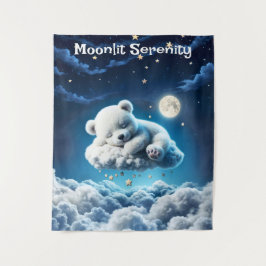 Beer Wolken Slaapmaan Dierendroom Wandkleed