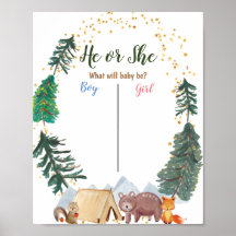 Beer Woodland Animal Camper Voting Board Poster