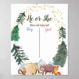 Beer Woodland Animal Camper Voting Board Poster