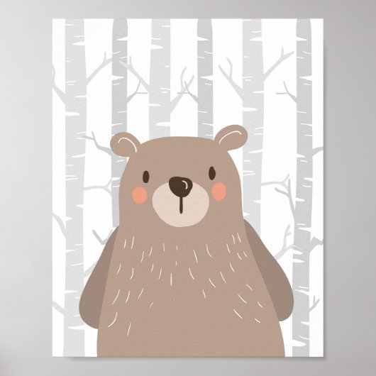Beer Woodland Animal Nursery Wall Art Print (Voorkant)