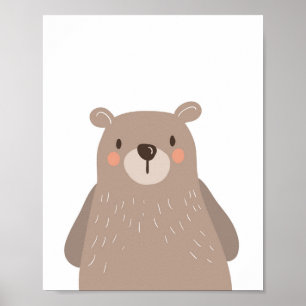 Beer Woodland Animal Nursery Wall Art Print