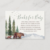 Beer Woodland Baby shower Book Request Informatiekaartje (Voorkant)