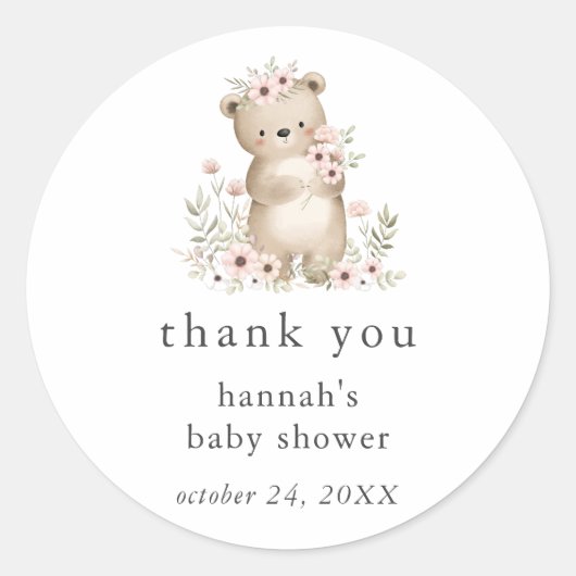  Beer Woodland Baby shower Sticker (Voorkant)
