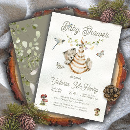 Beer Woodland Clothesline Boho Baby shower Kaart