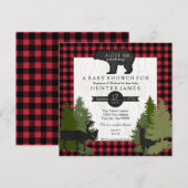 Beer Woodland Forest Lumberjack Baby shower Kaart (Voorkant / Achterkant)