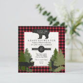 Beer Woodland Forest Lumberjack Baby shower Kaart (Staand voorkant)