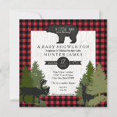 Beer Woodland Forest Lumberjack Baby shower Kaart (Voorkant)