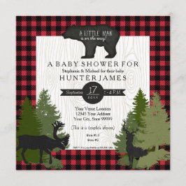 Beer Woodland Forest Lumberjack Baby shower Kaart