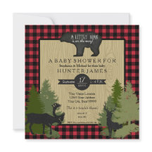 Beer Woodland Forest Lumberjack Plaid Baby shower