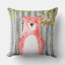 Beer - Woodland Friends - illustratie van de Water Kussen