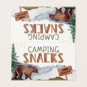 Beer Woodland - Kaart voor houten snacks (Buitenkant ongevouwen)