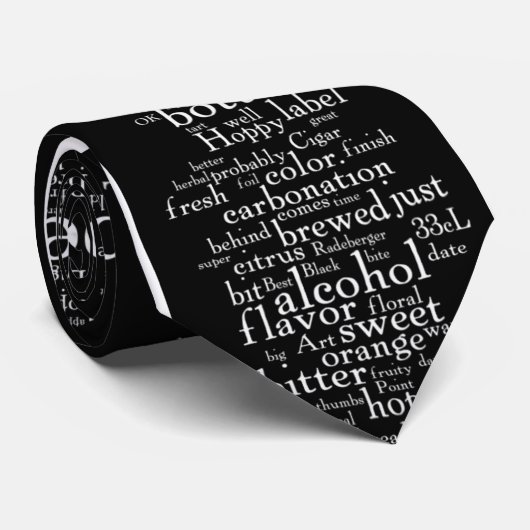 Beer Word Cloud Stropdas (Opgerold)