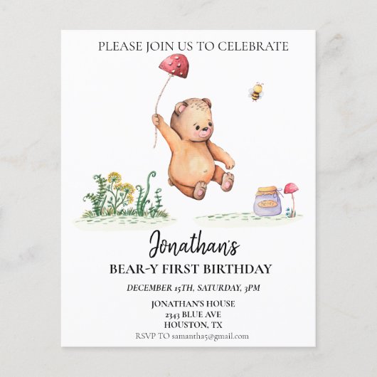 Beer-y-1e eerste Waterverf van de Dag Beer (Voorkant)