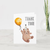 Beer-y Cute Verjaardagskaart met dank – Teddibeer  Bedankkaart (Voorkant)