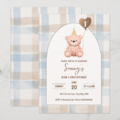 Beer-y Eerste Verjaardag 1e Partij Boho Minimal Be Kaart (Voorkant / Achterkant)