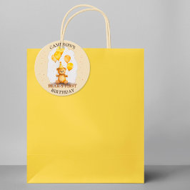 Beer-y Eerste Verjaardag Geel Beer Gift Label