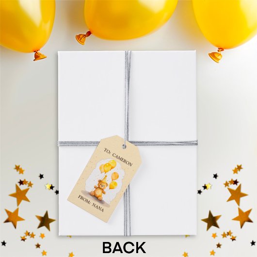 Beer-y Eerste Verjaardag Geslacht Neutraal Geel Be Cadeaulabel