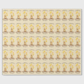 Beer-y Eerste Verjaardag Geslacht Neutraal Geel Be Cadeaupapier (Vlak)